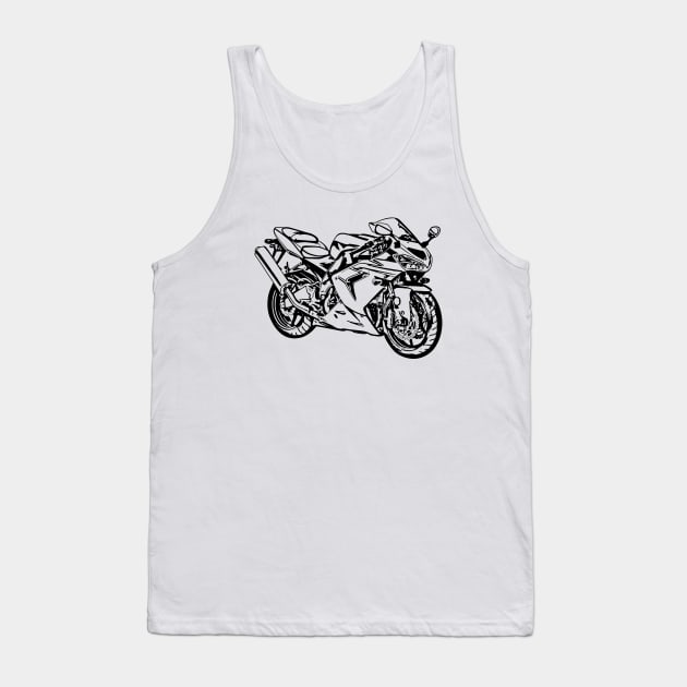 2005 ZX 10R Motorcycle Sketch Art Tank Top by DemangDesign